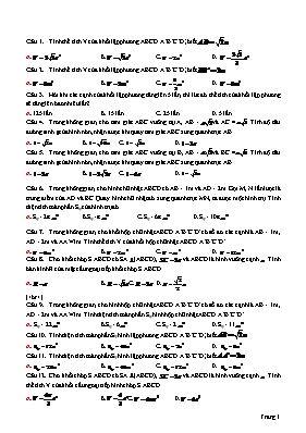 Đề trắc nghiệm Chương 2 môn Hình học Lớp 12